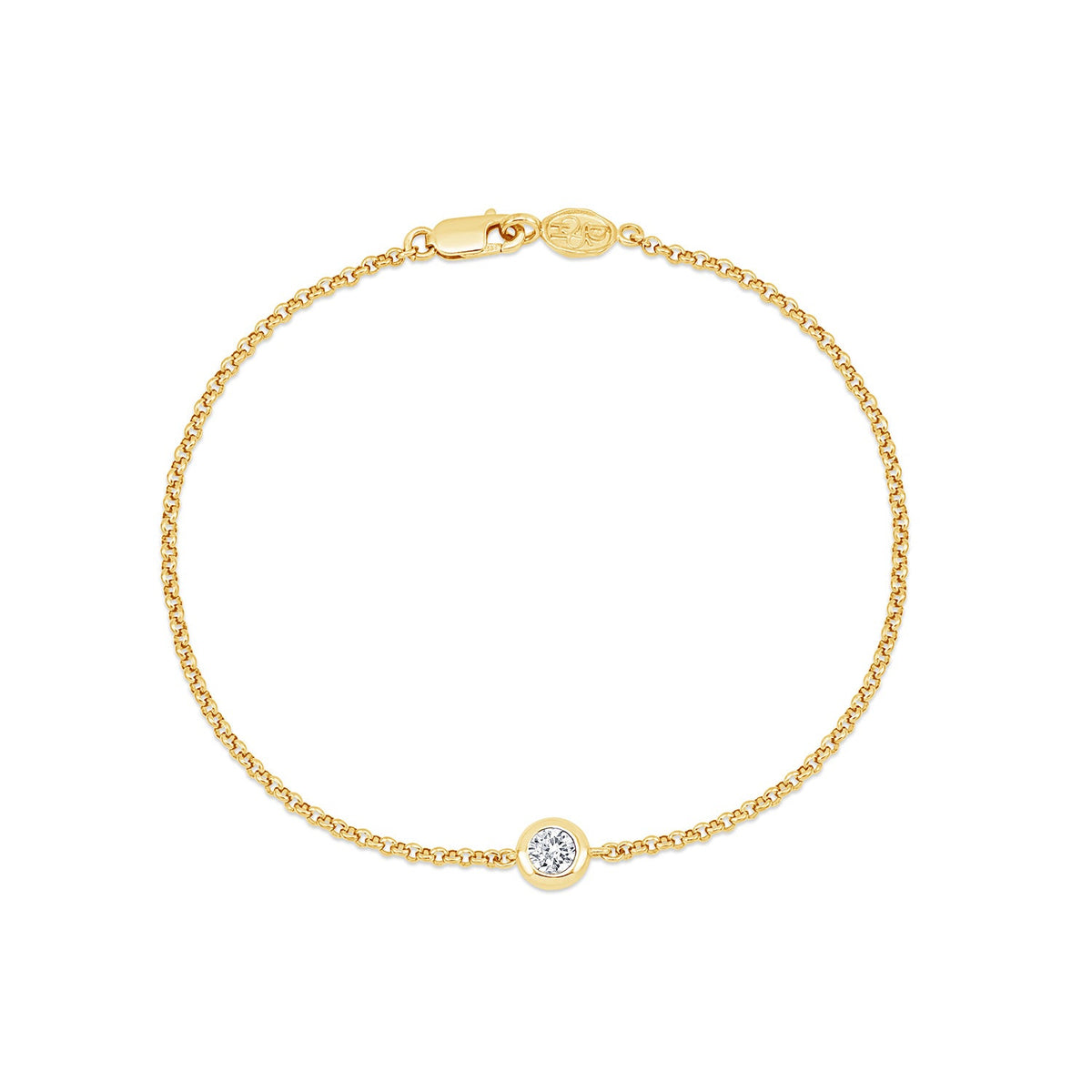 9k Round 4mm Diamond Dew Chain Bracelet