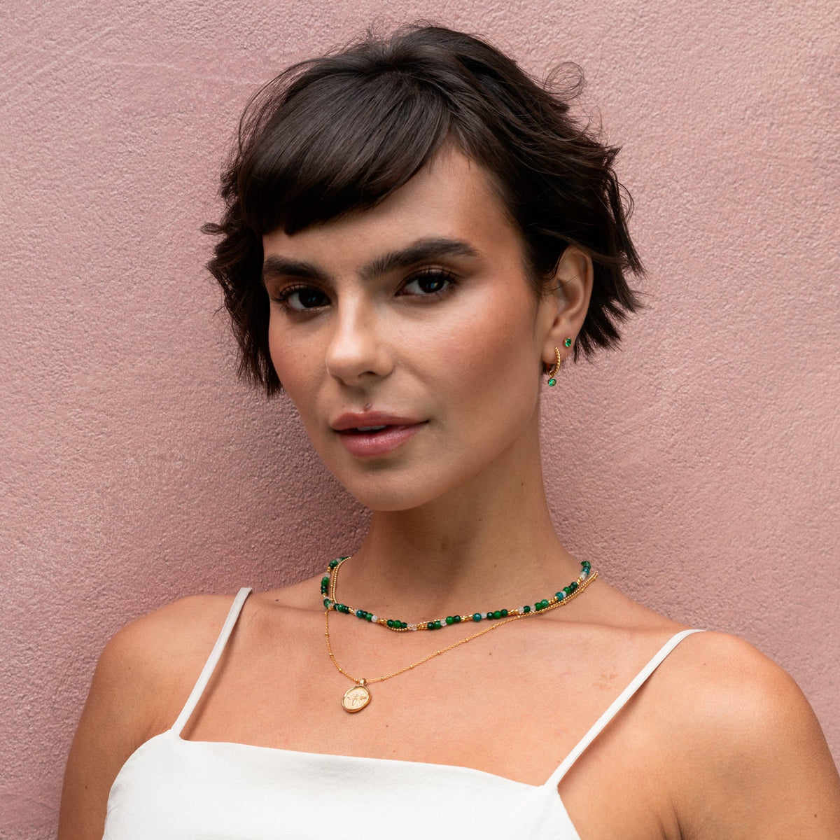 Green Garnet Orissa Hoops
