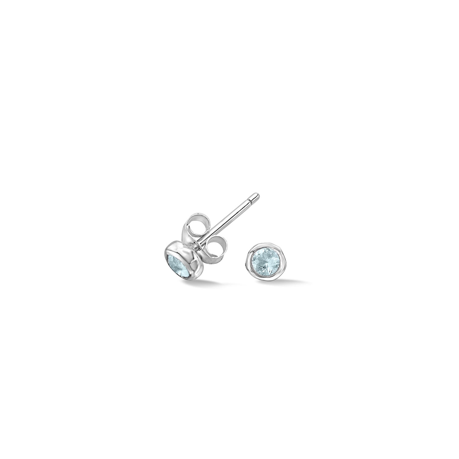 3mm Aquamarine Dewdrop Studs