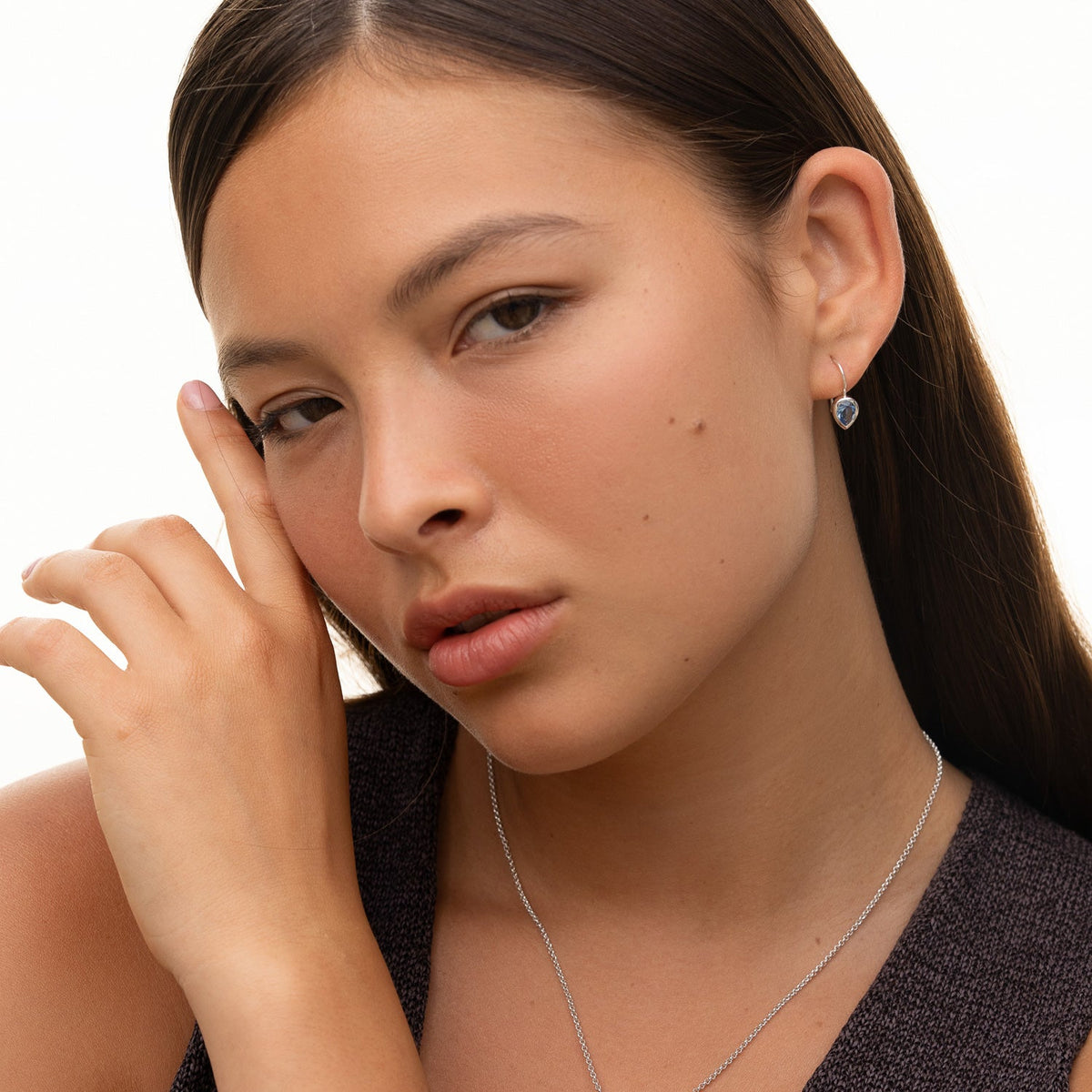 Pear Blue Topaz Earrings