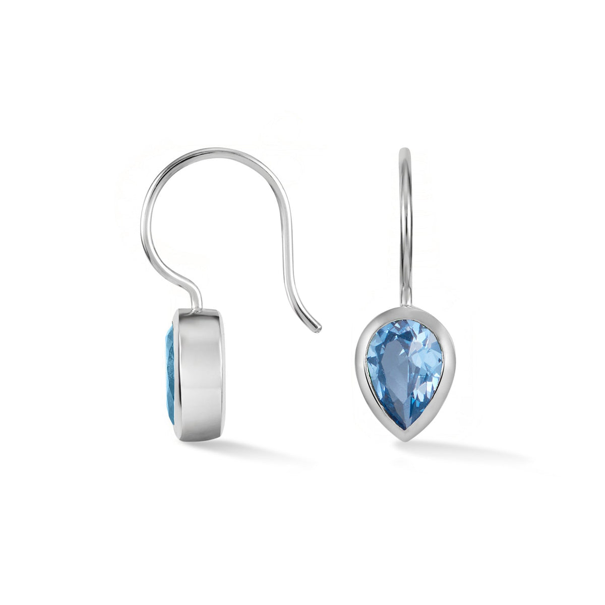 Pear Blue Topaz Earrings