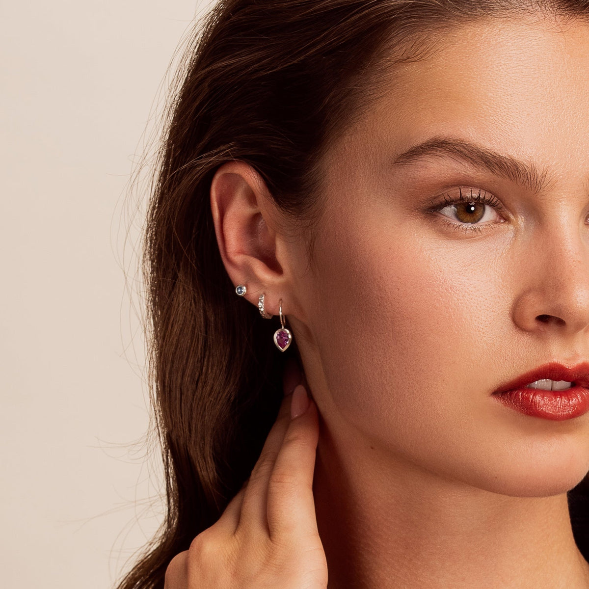 Pear Pink Quartz Earrings