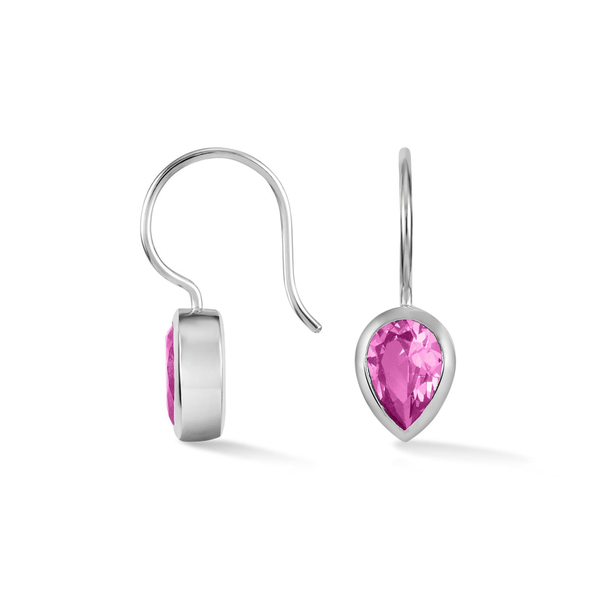 Pear Pink Quartz Earrings