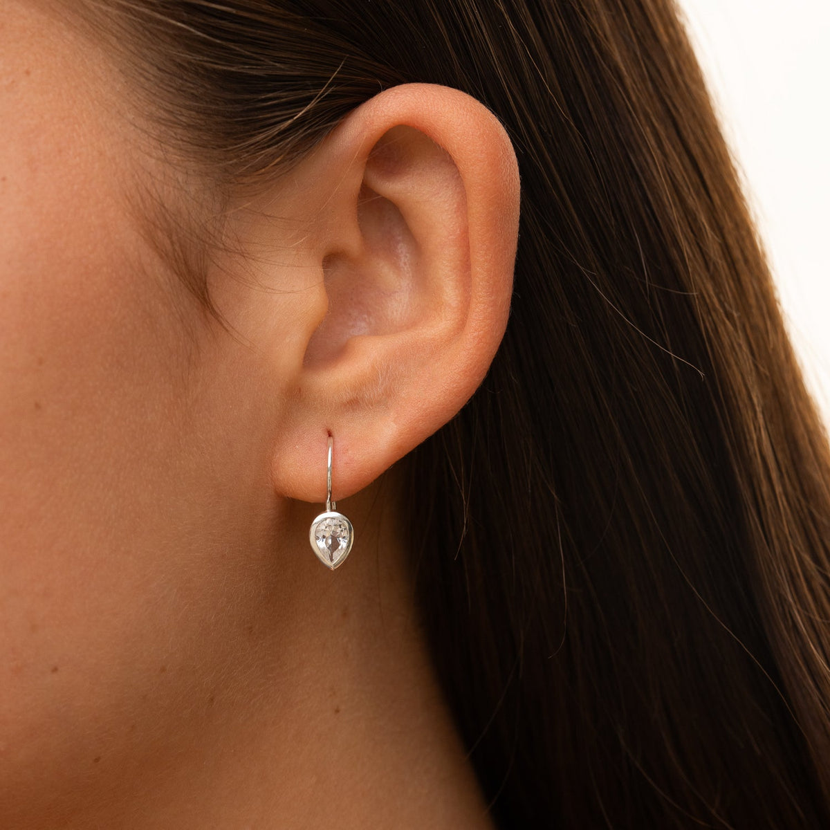 Pear White Topaz Earrings