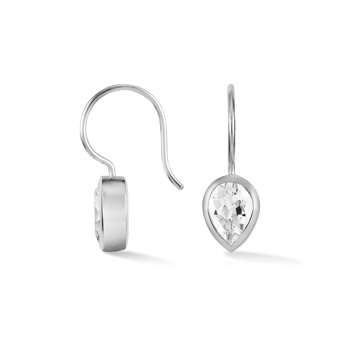 Pear White Topaz Earrings
