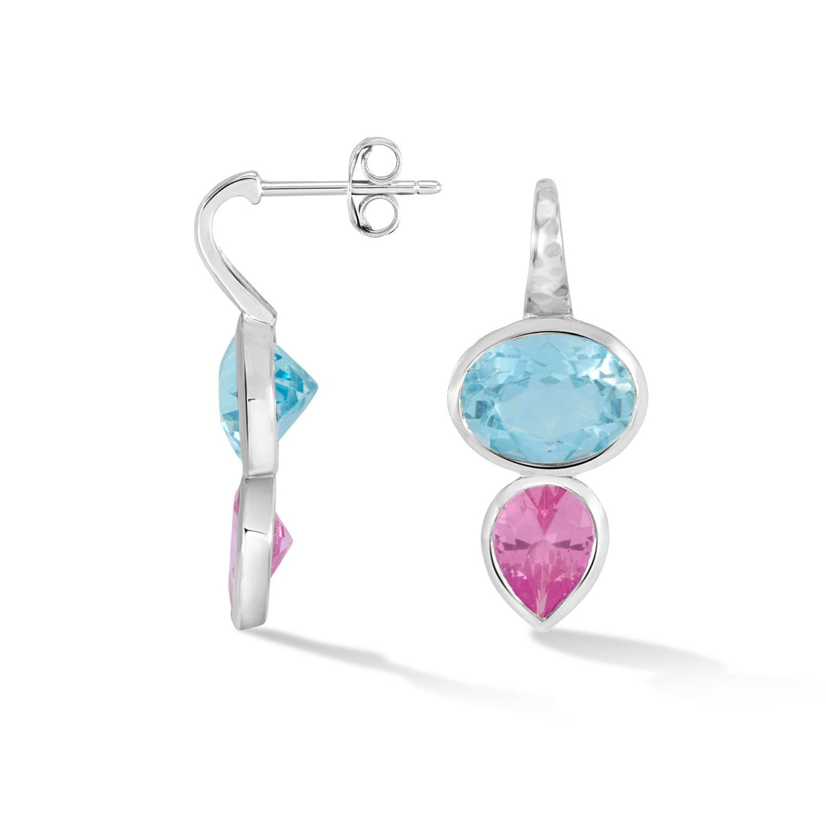 Blue & Pink Topaz Tutti Frutti Earrings