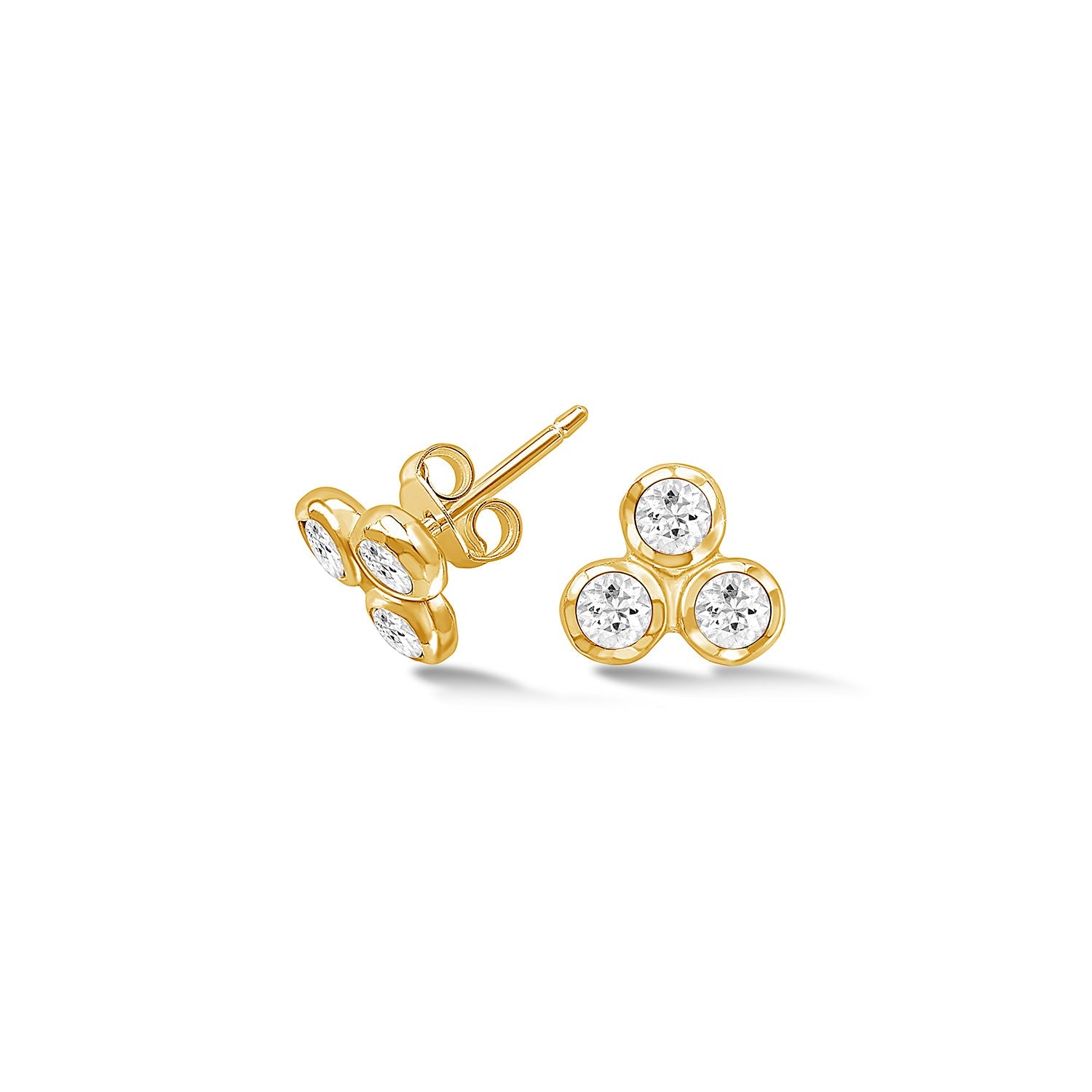 White Topaz Array Trio Studs