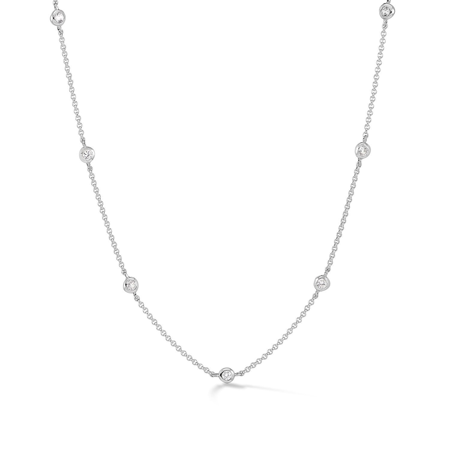 White Sapphire Dewdrop Chain Necklace