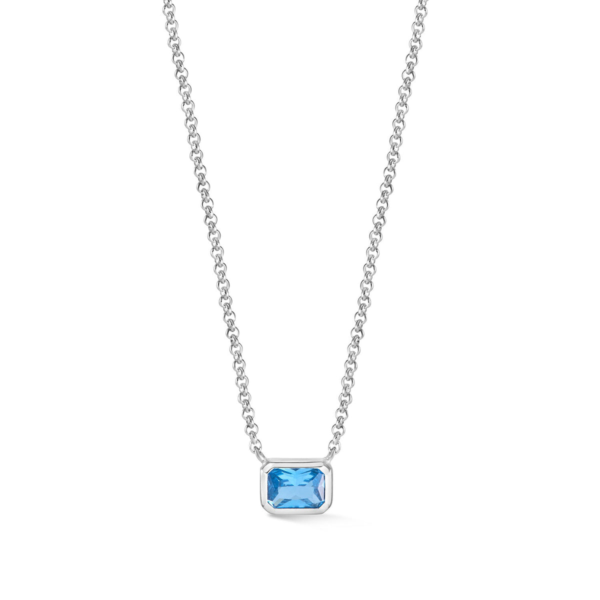Octagon Blue Topaz Tutti Frutti Necklace