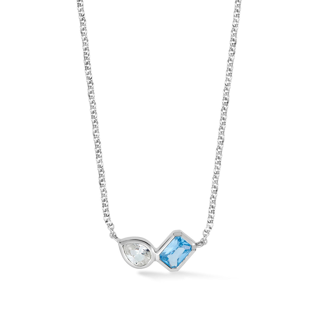 Blue & White Topaz Duo Tutti Frutti Necklace