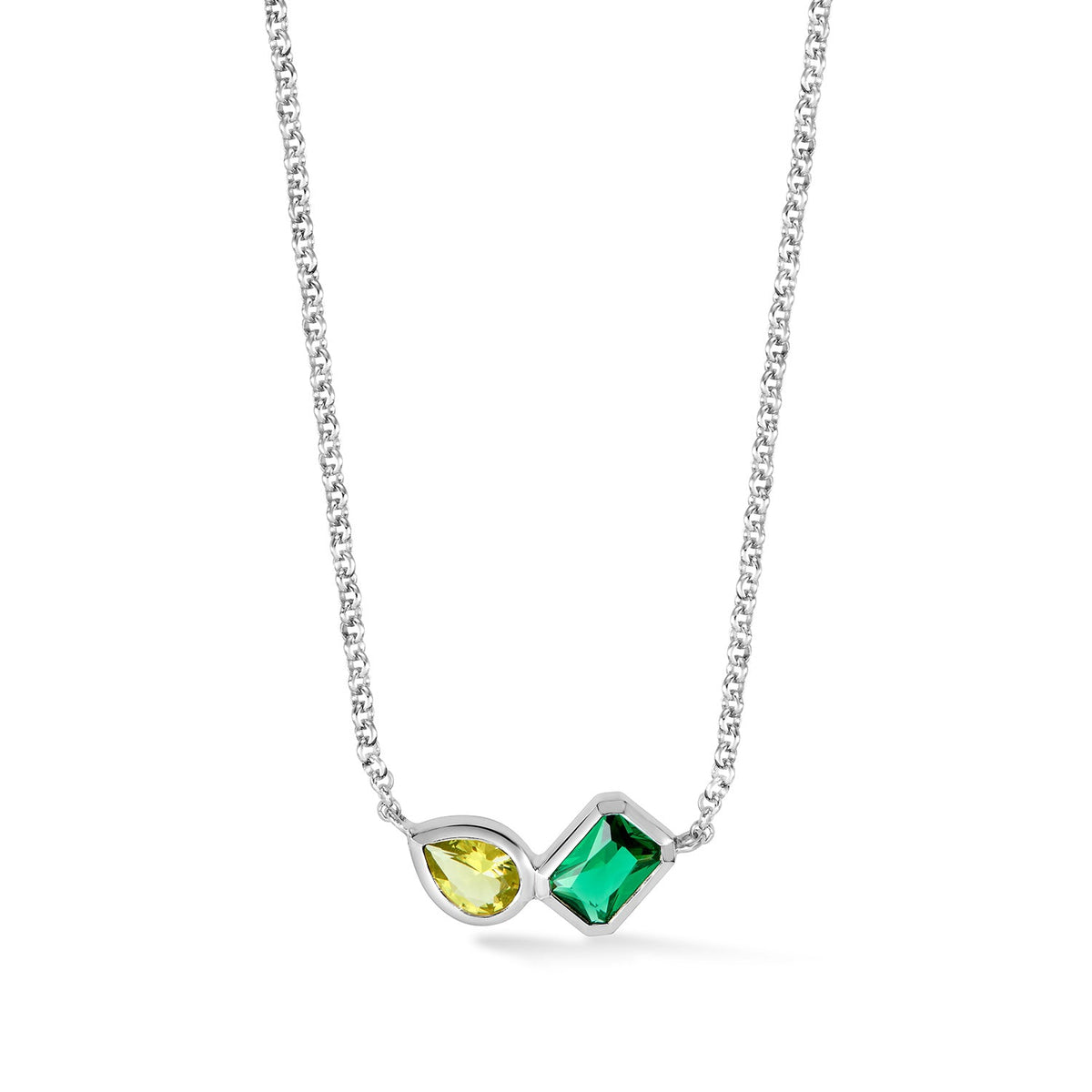 Green Garnet & Peridot Duo Tutti Frutti Necklace