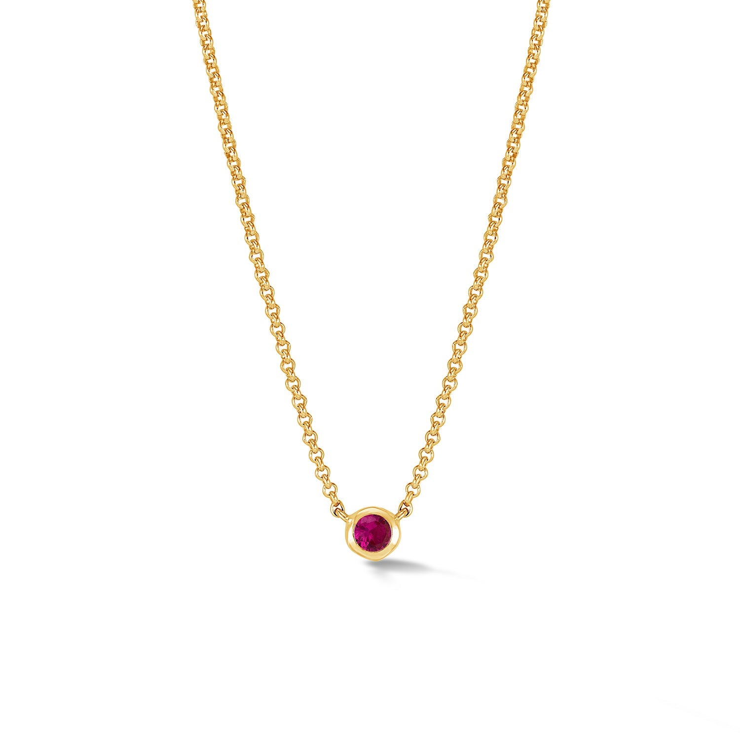 Ruby Round Dewdrop Pendant