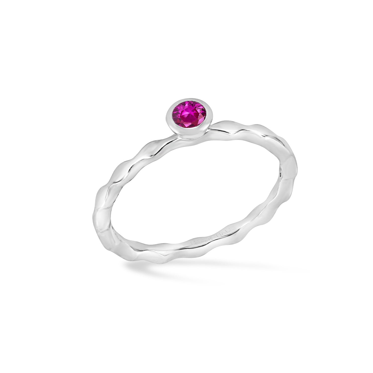 3mm Pink Sapphire Wave Twinkle Ring