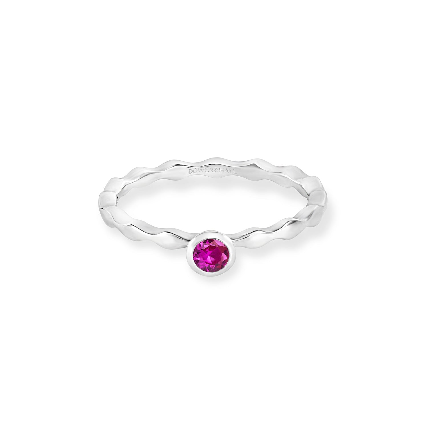 3mm Pink Sapphire Wave Twinkle Ring