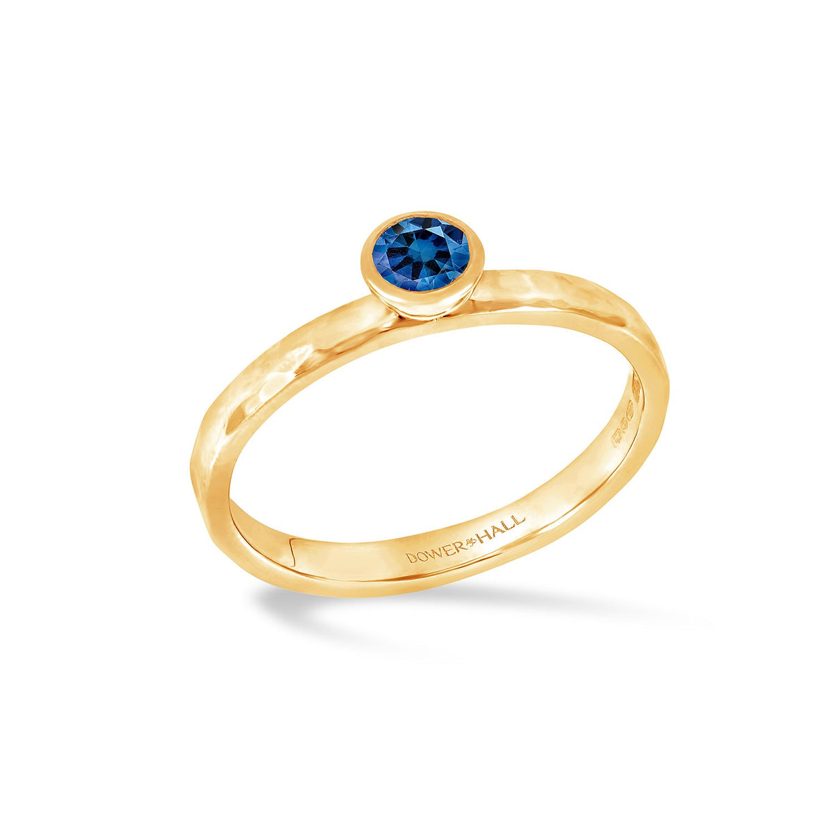14k Blue Sapphire Hammered Twinkle™ Ring