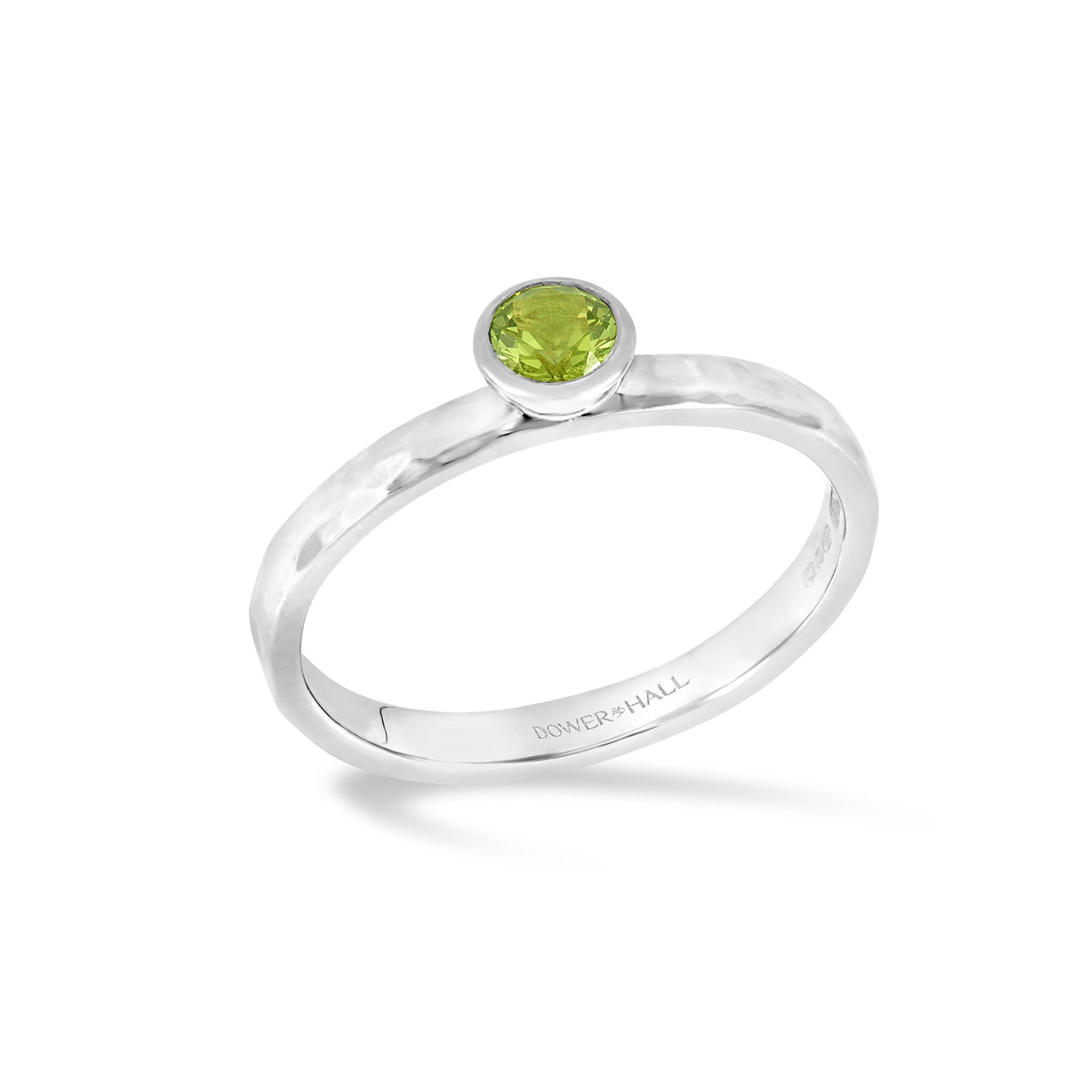 4mm Peridot Hammered Twinkle Ring