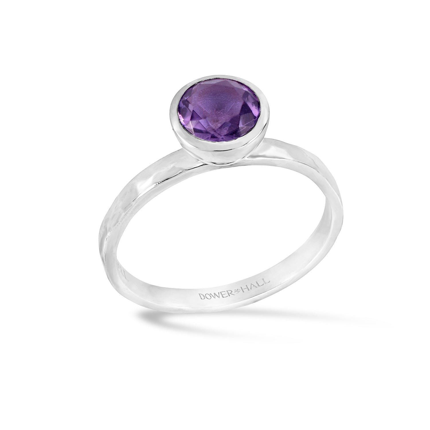 6mm Amethyst Hammered Twinkle Ring
