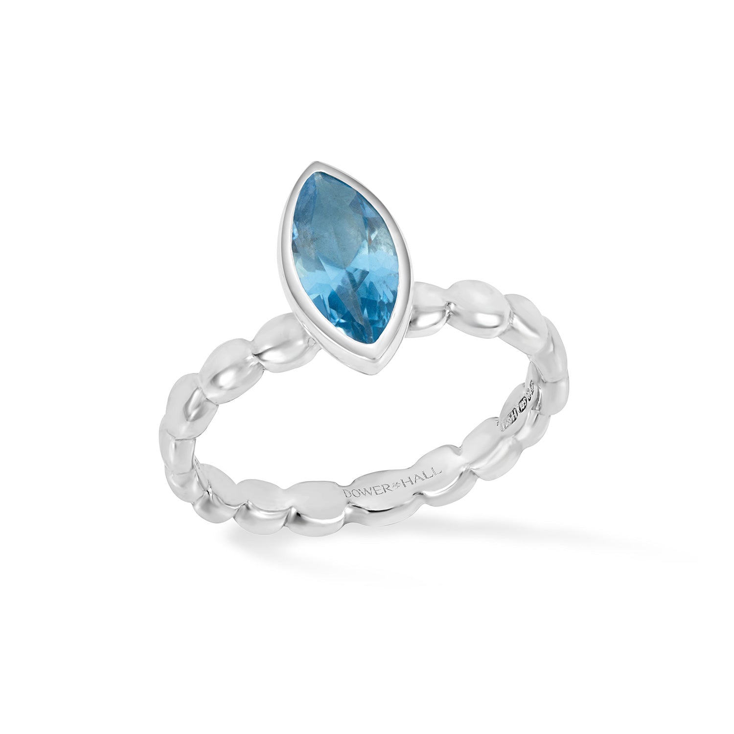 Marquise Blue Topaz Dewdrop Twinkle Ring