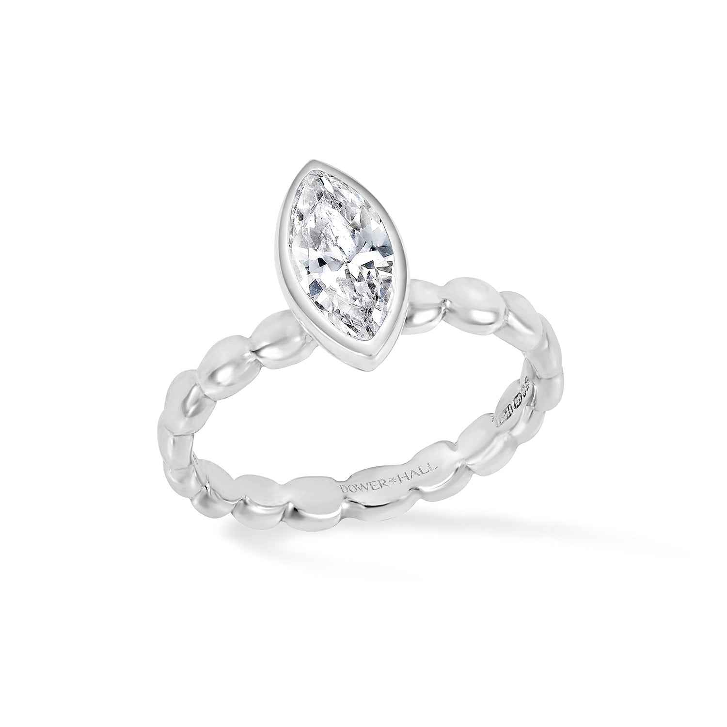 Marquise White Topaz Dewdrop Twinkle Ring