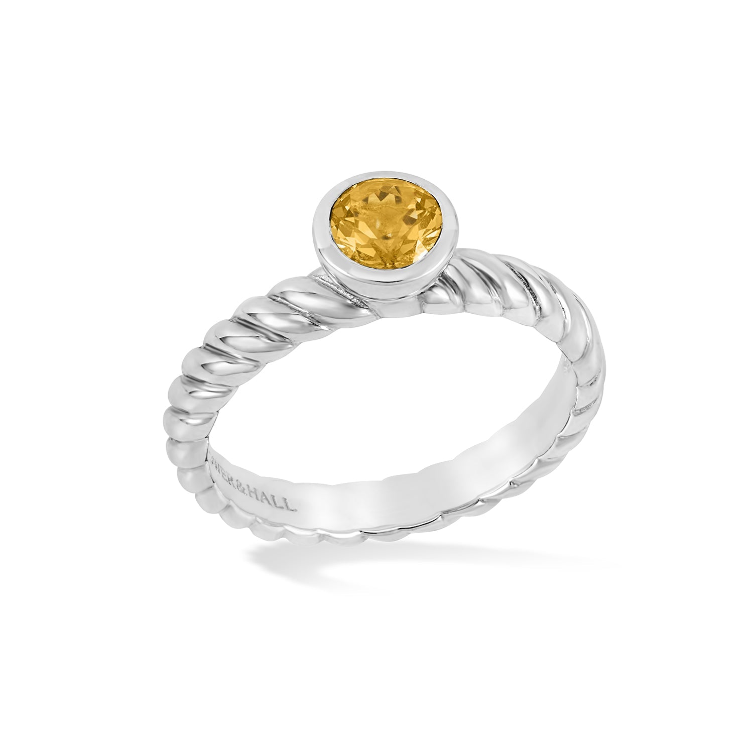 5mm Citrine Twist Twinkle Ring