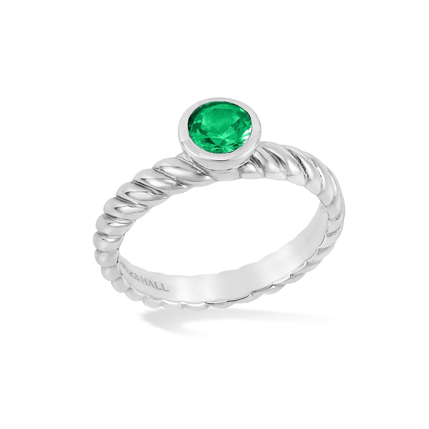 5mm Green Garnet Twist Twinkle Ring