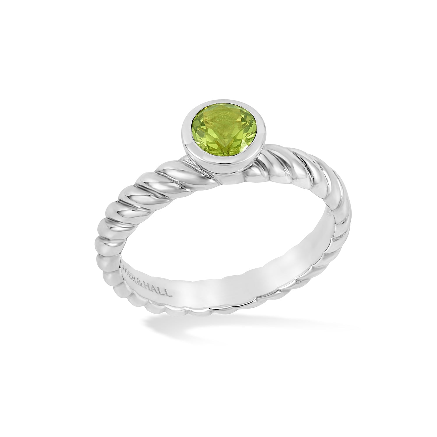 5mm Peridot Twist Twinkle Ring