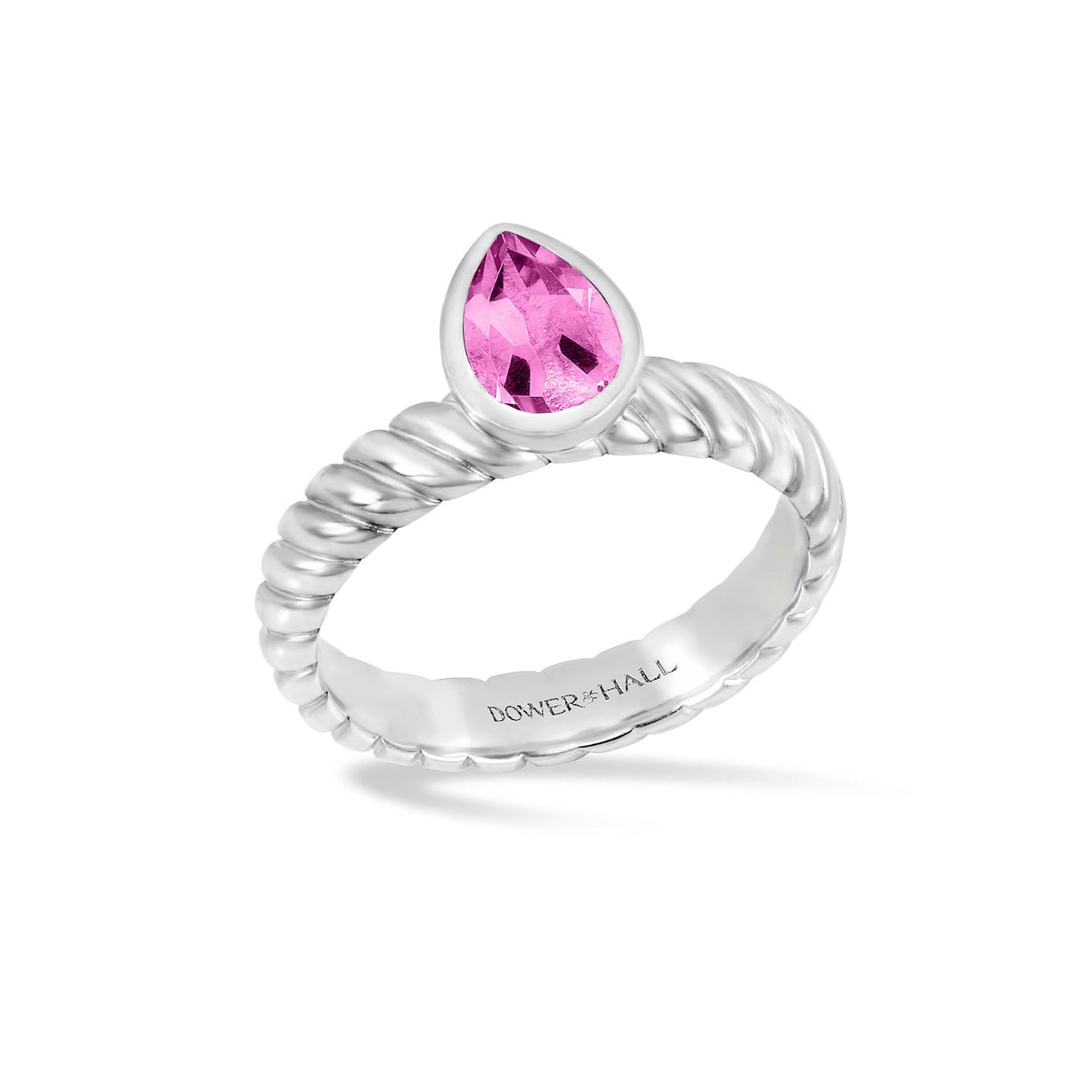 Pink Topaz Pear Twist Twinkle™ Ring