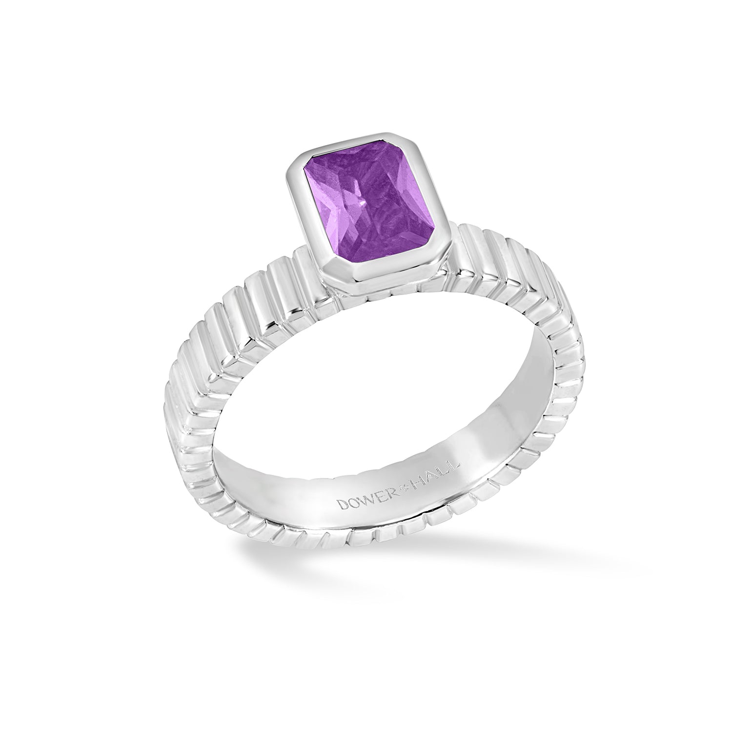 Amethyst Octagon Twist Twinkle Ring