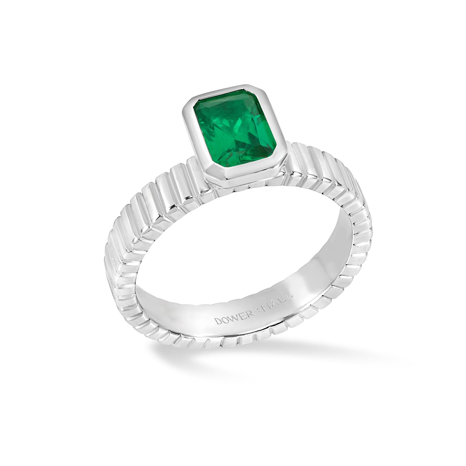 Green Garnet Octagon Twist Twinkle Ring