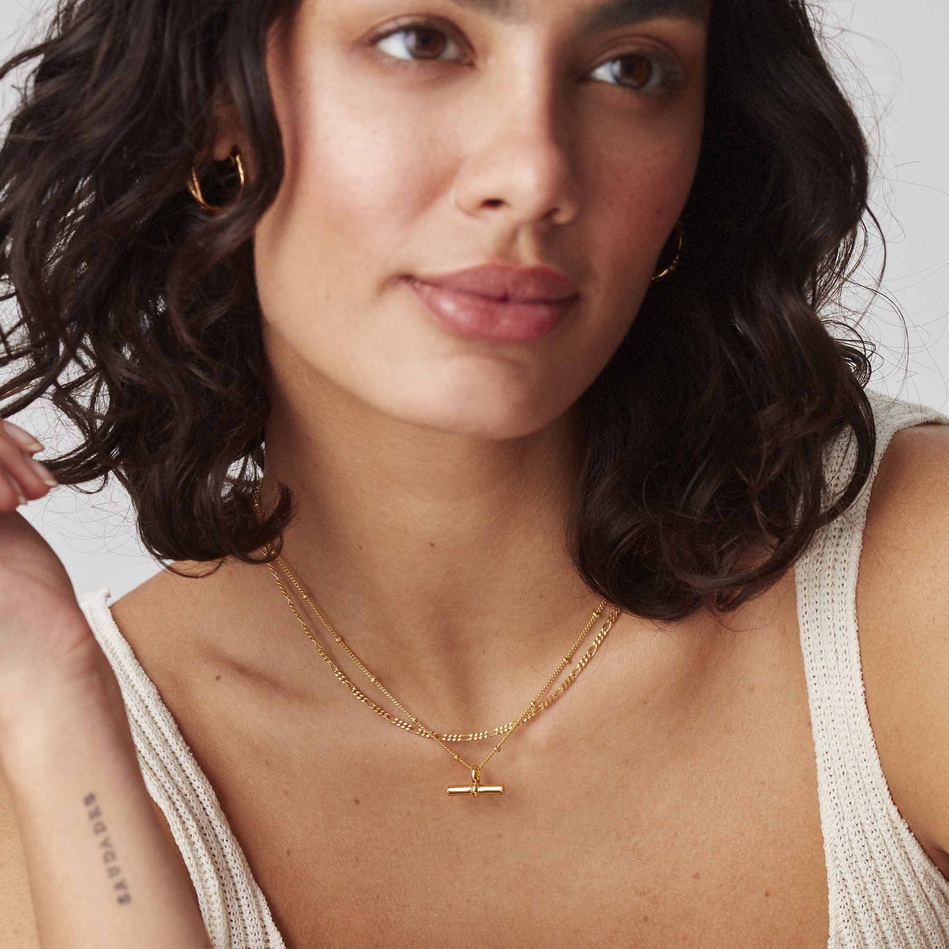 T Bar Layering Set Gold