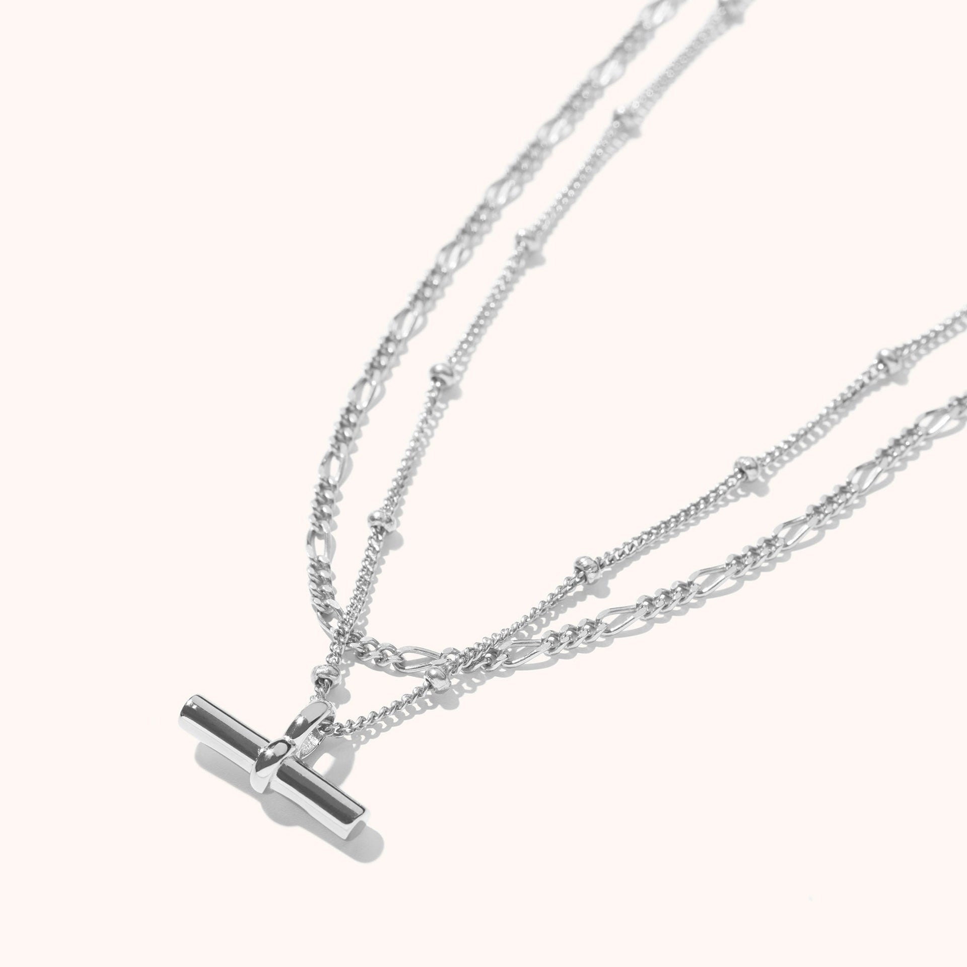T Bar Layering Set Silver