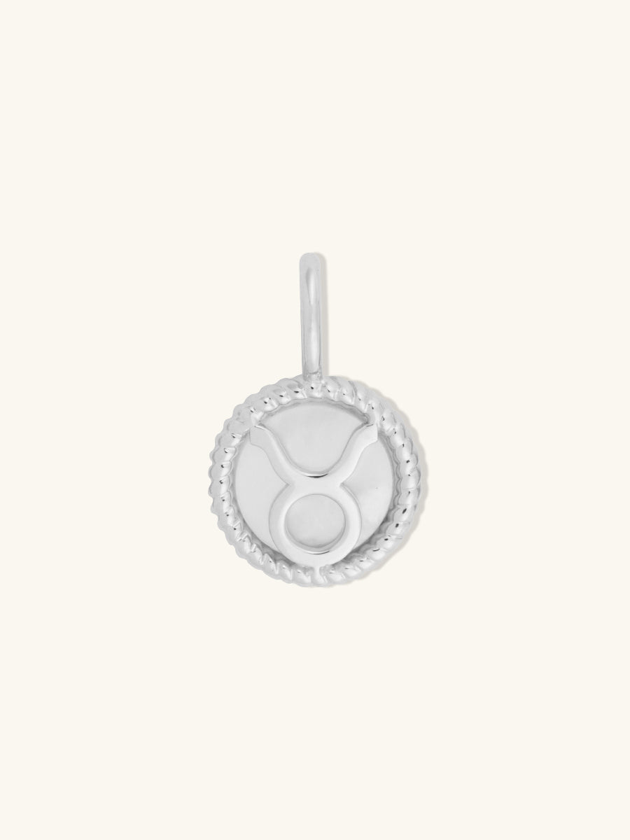 Taurus Zodiac Mother of Pearl 925 Sterling Silver Pendant