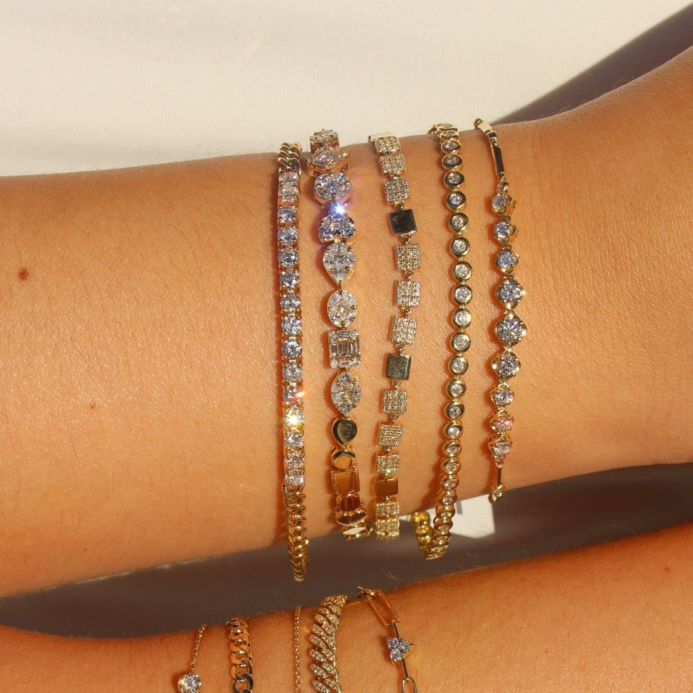 Gold Diamond Square Bracelet