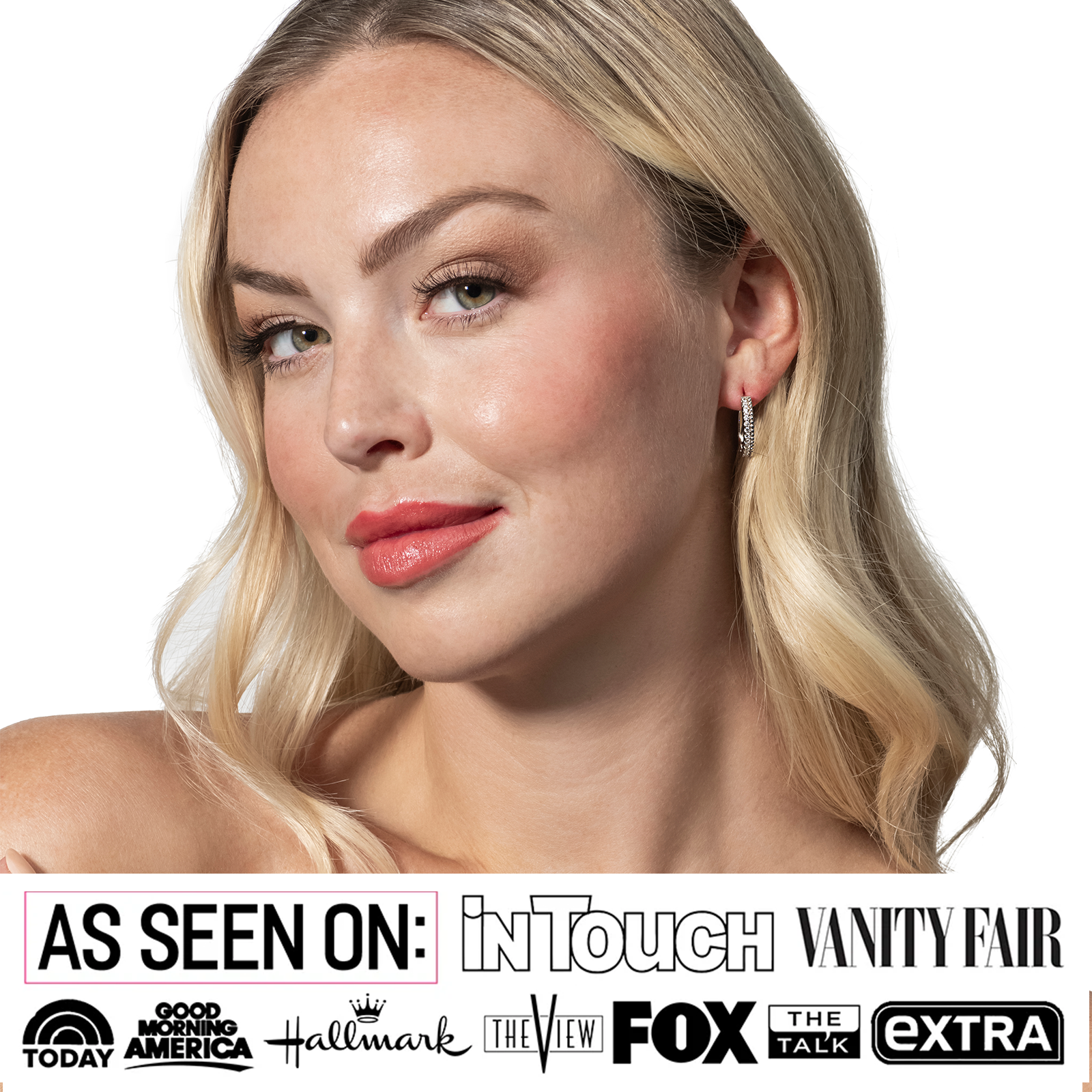 Teagan 18k White Gold Plated 19mm Hoop Earrings with Swarovski Crystals