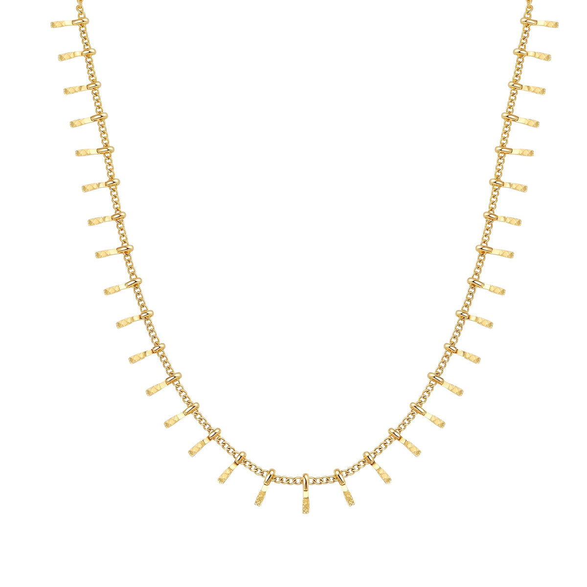 Textured Bar Drop Necklace Waterproof