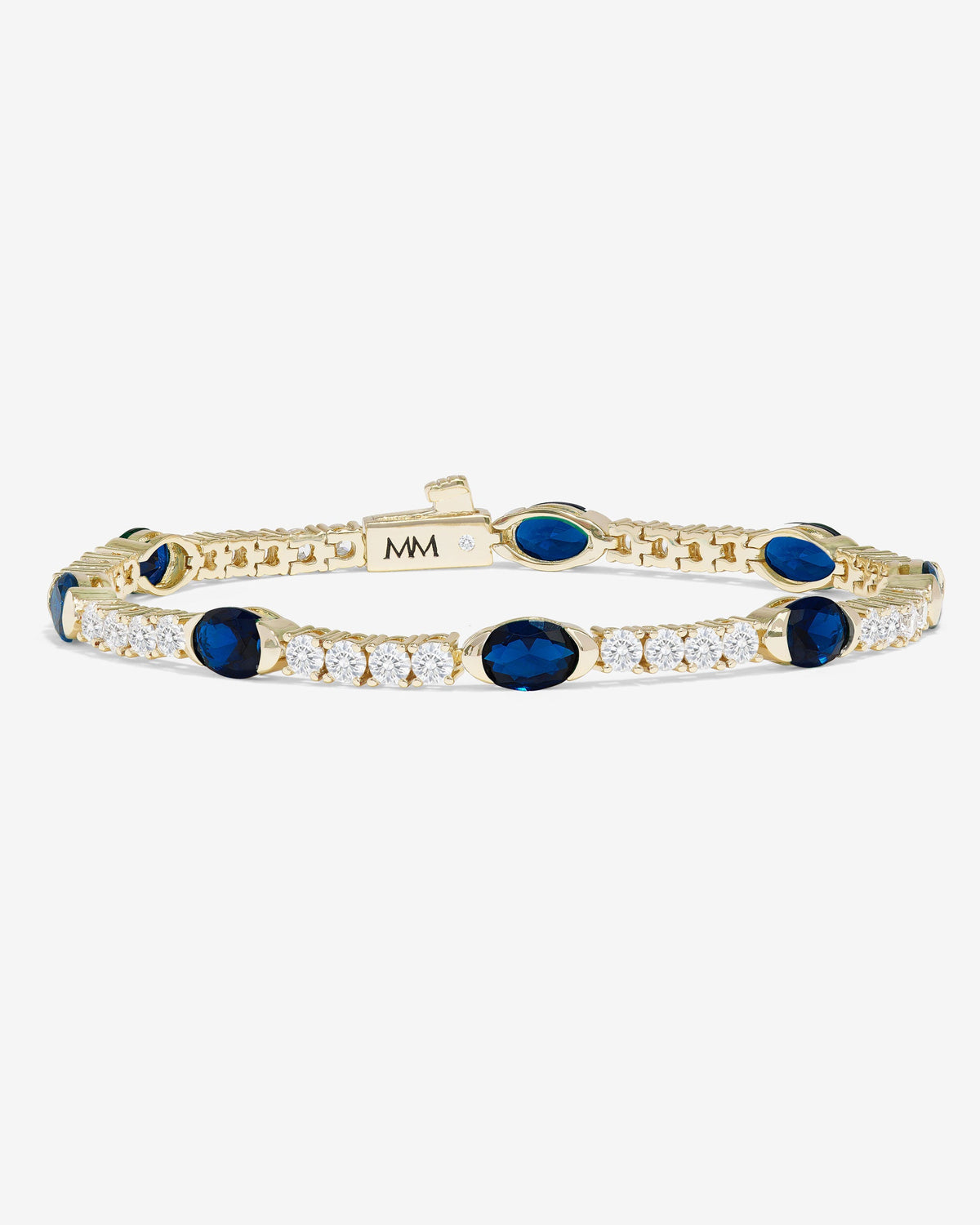 The Maven Tennis Bracelet 3mm - Gold|Blue Sapphire