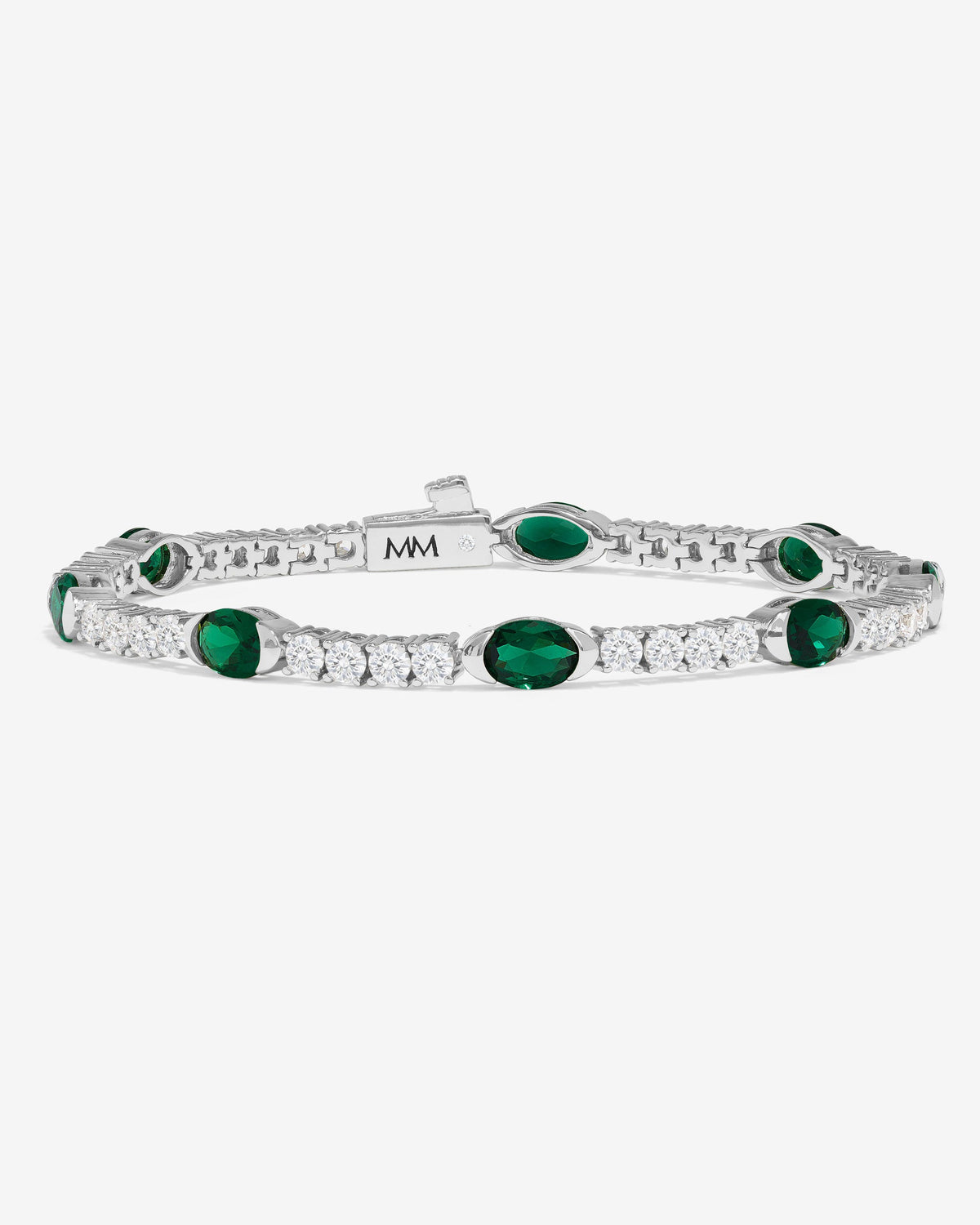 The Maven Tennis Bracelet 3mm - Silver|Emerald