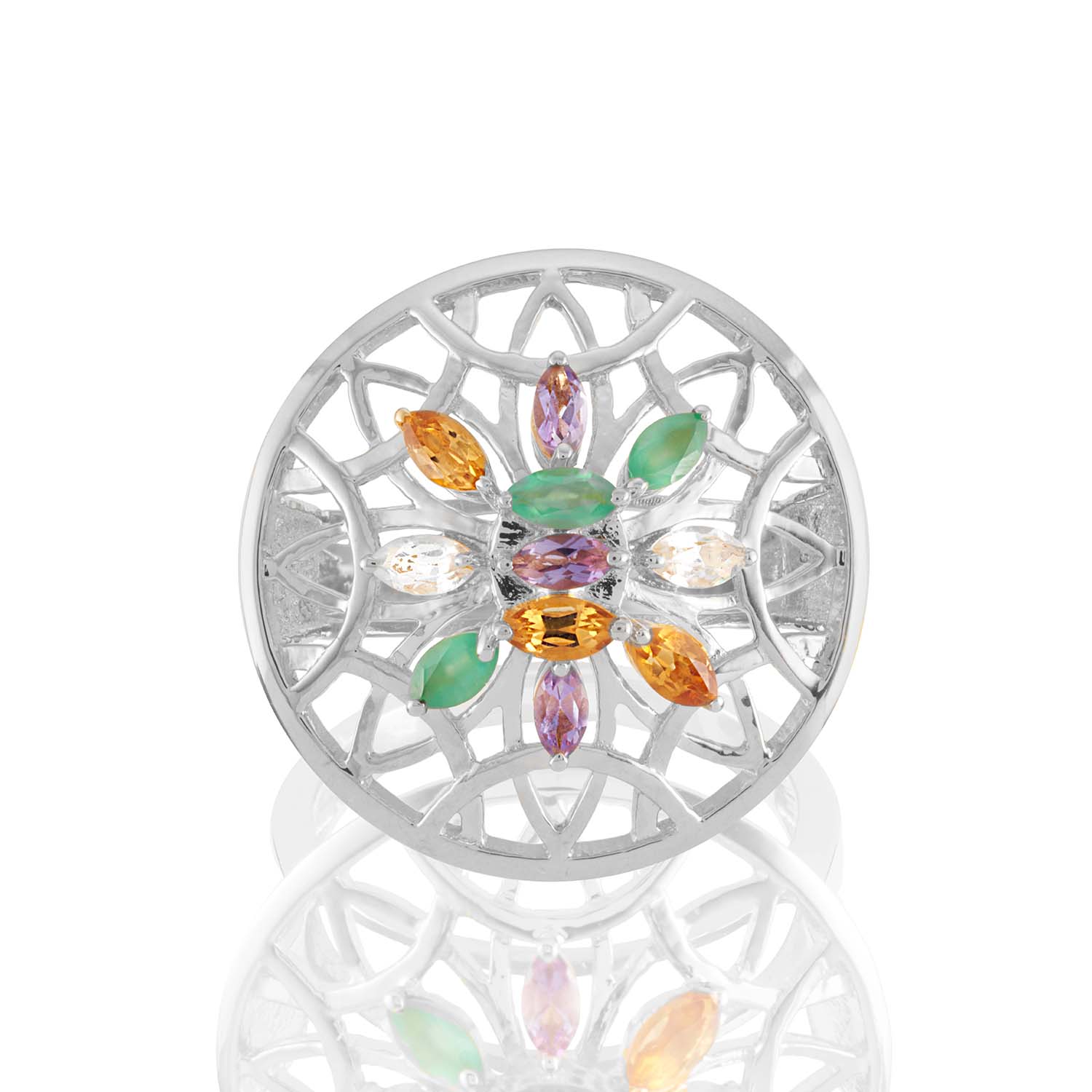 Sterling Silver Colours Of Summer Ring