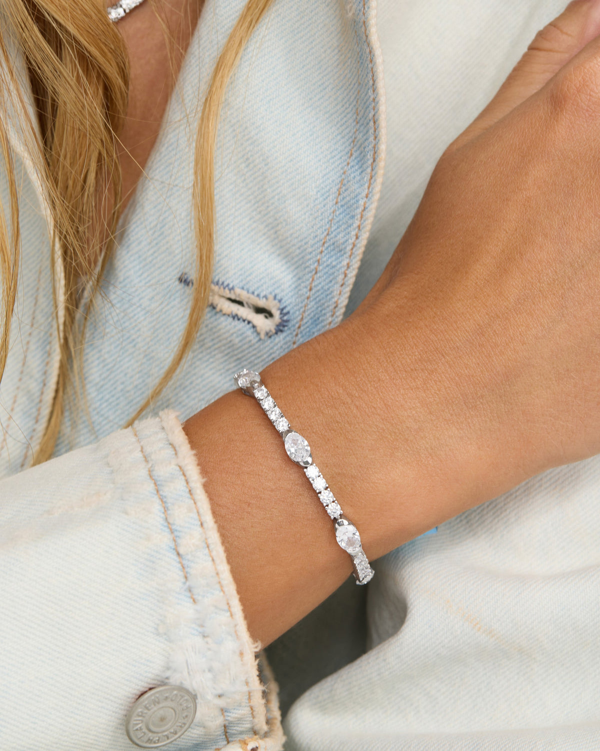 The Maven Tennis Bracelet 3mm - Silver|White Diamondettes