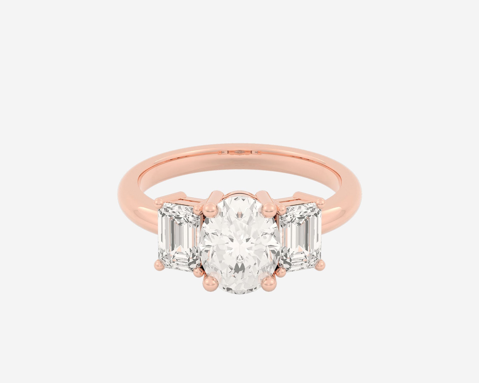 The Emerald 3-Stone — Oval