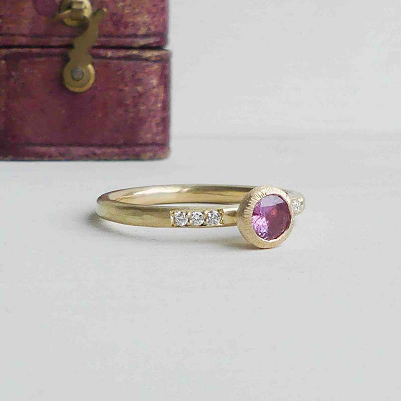 Tigerlily Sapphire and Diamond Engagement Ring in 18ct Fairmined Gold