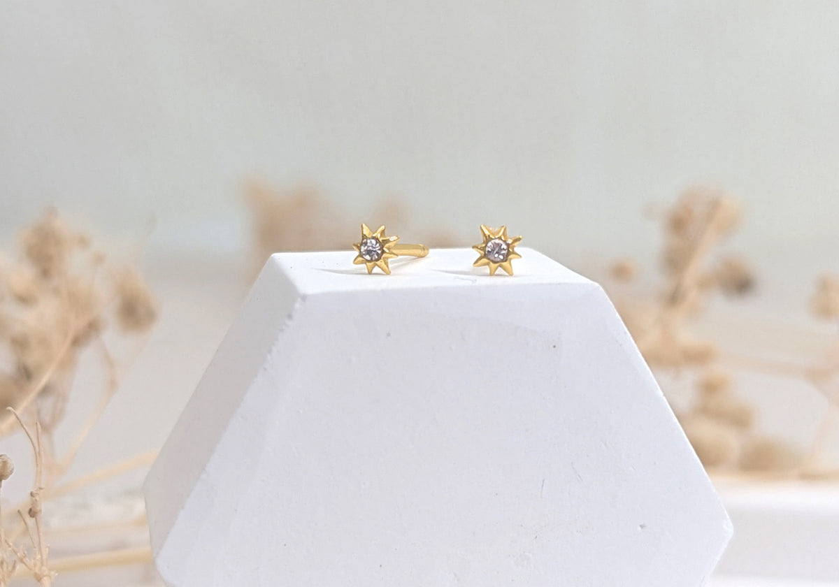 Tiny Sunburst Earrings