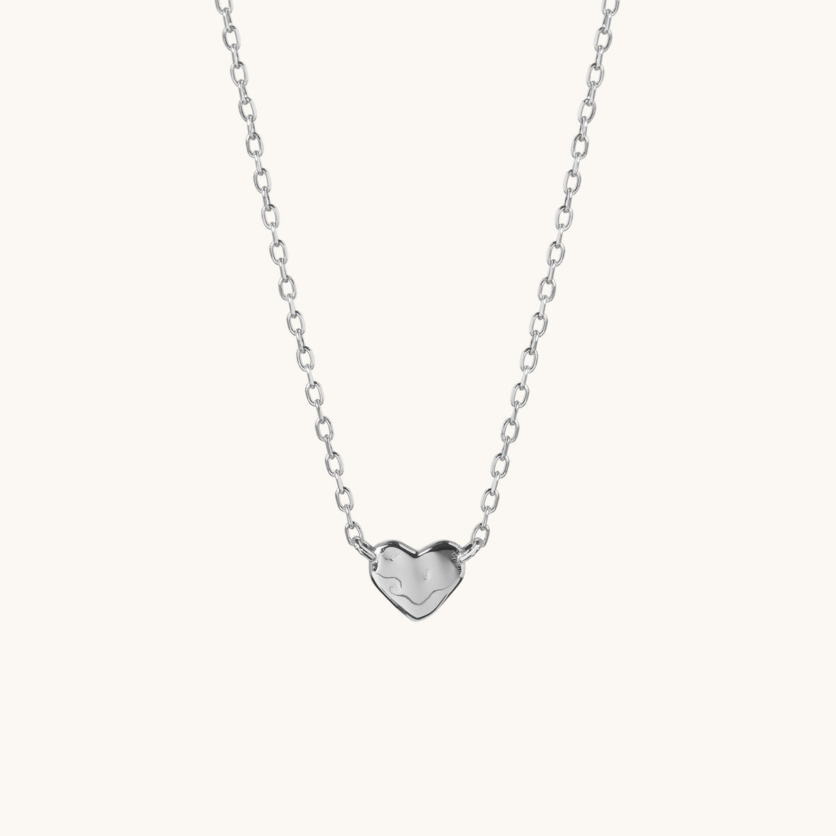 Tiny Heart Necklace Silver