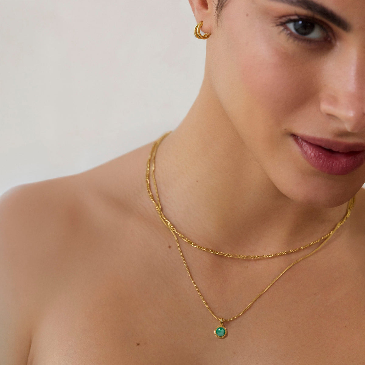 Tiny Malachite Necklace For Growth