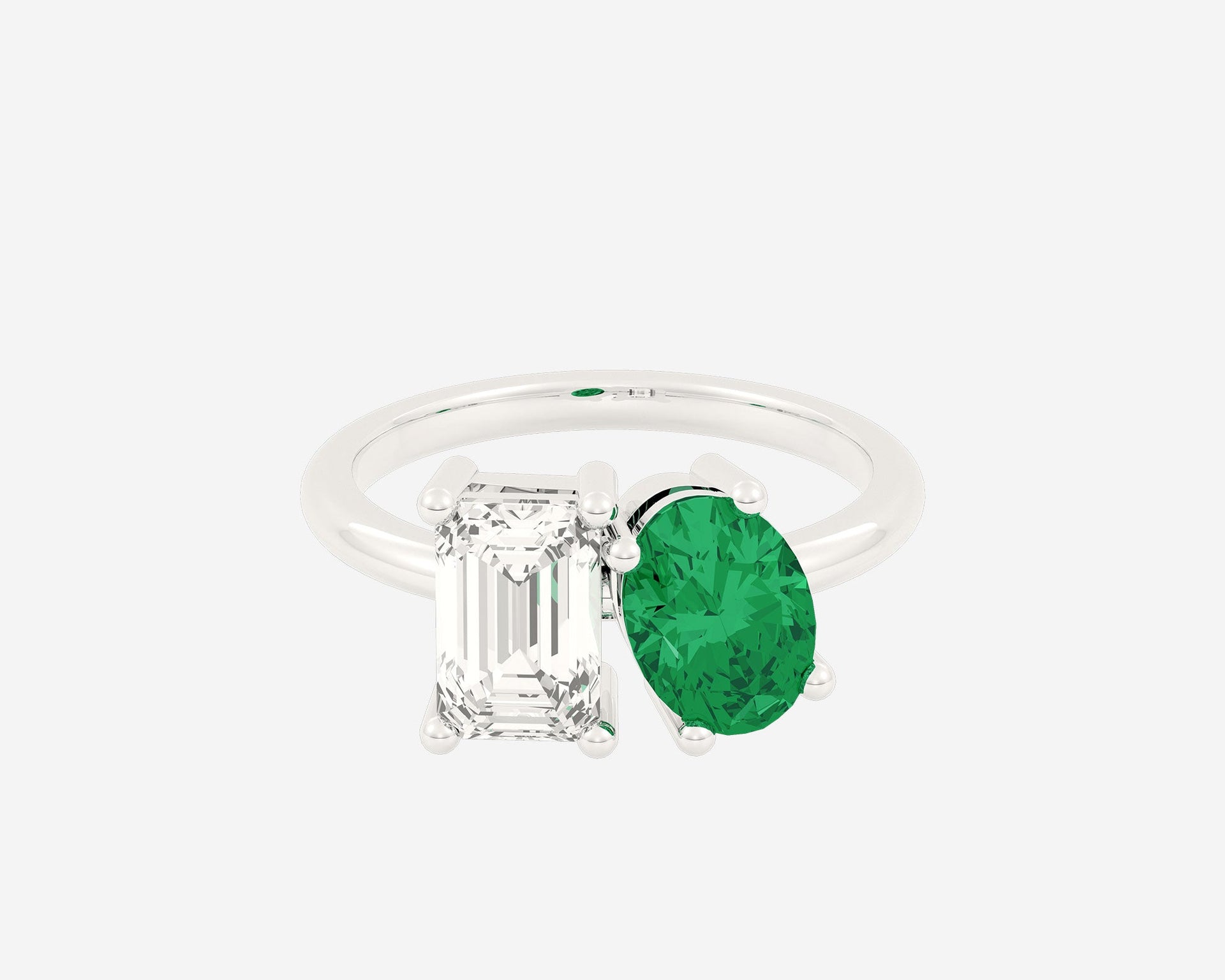 The Gem Toi et Moi — Emerald/Oval