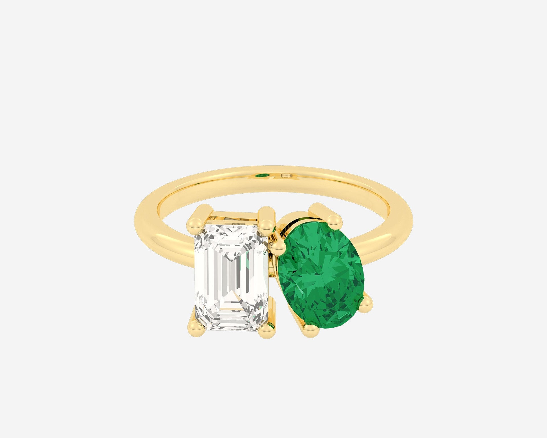 The Gem Toi et Moi — Emerald/Oval