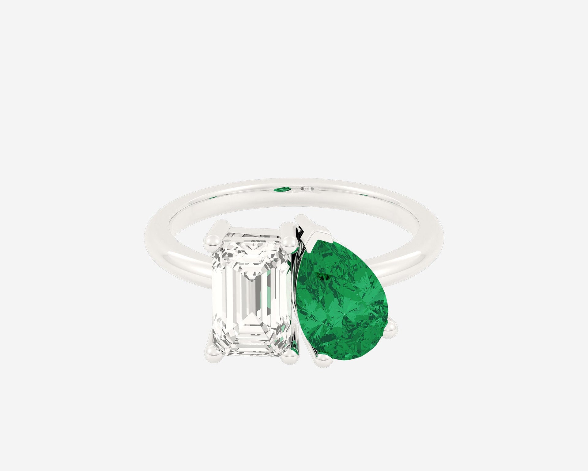 The Gem Toi et Moi — Emerald/Pear