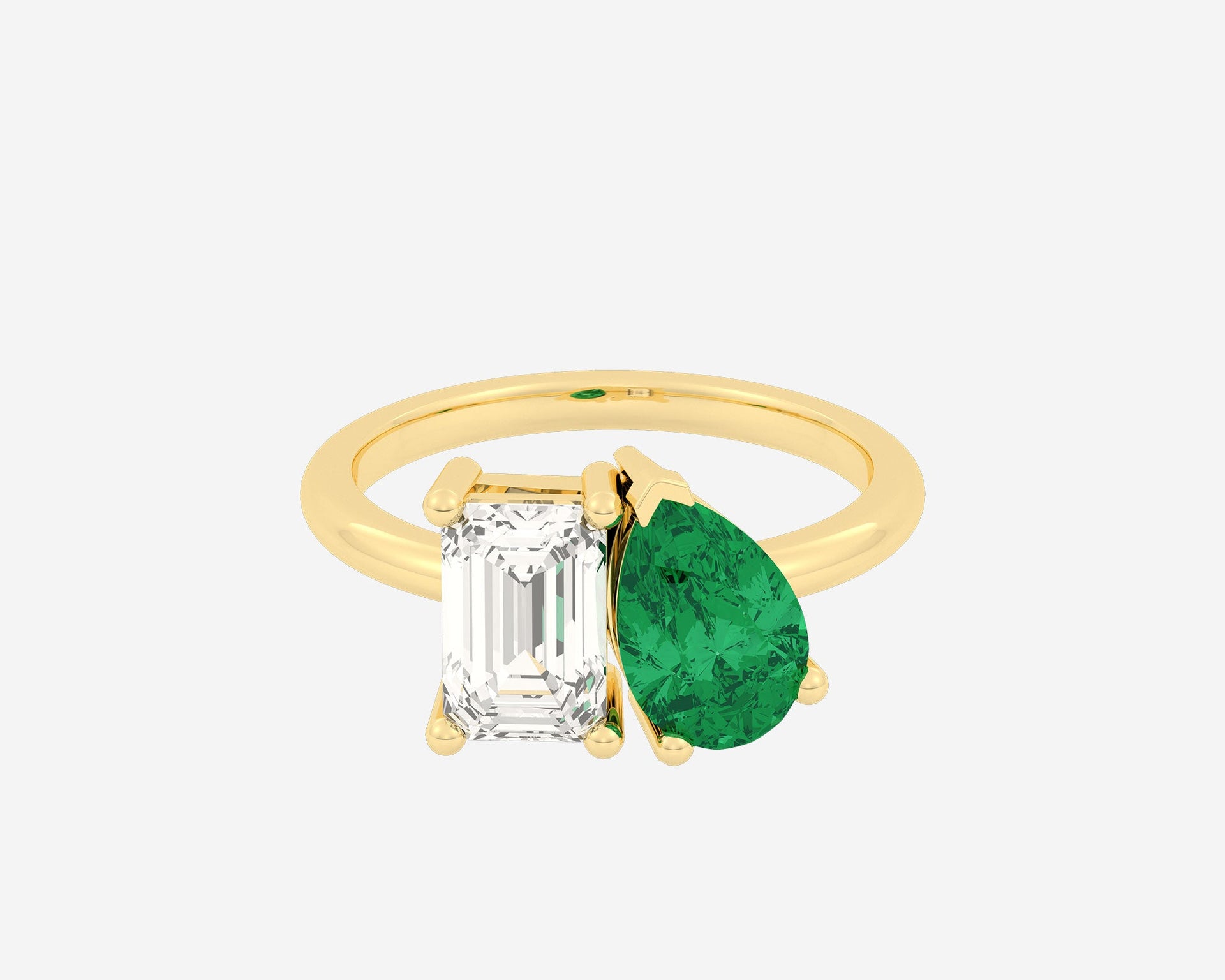 The Gem Toi et Moi — Emerald/Pear