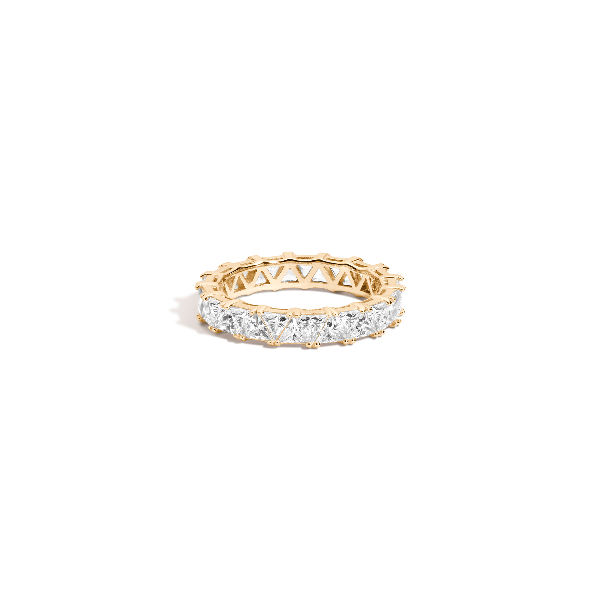 Lab Grown White Sapphire Trillion Eternity Ring