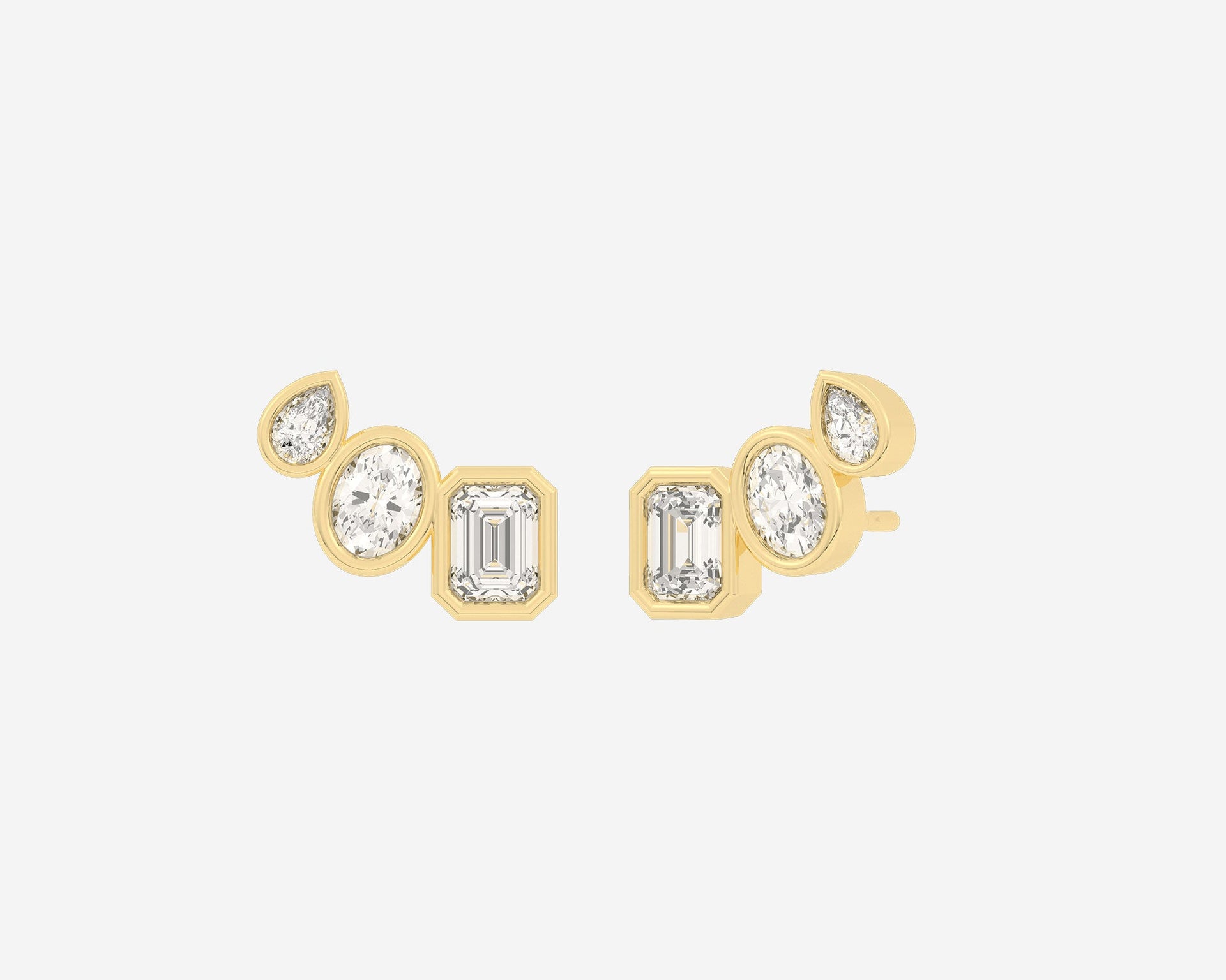 The Trio Bezel Studs